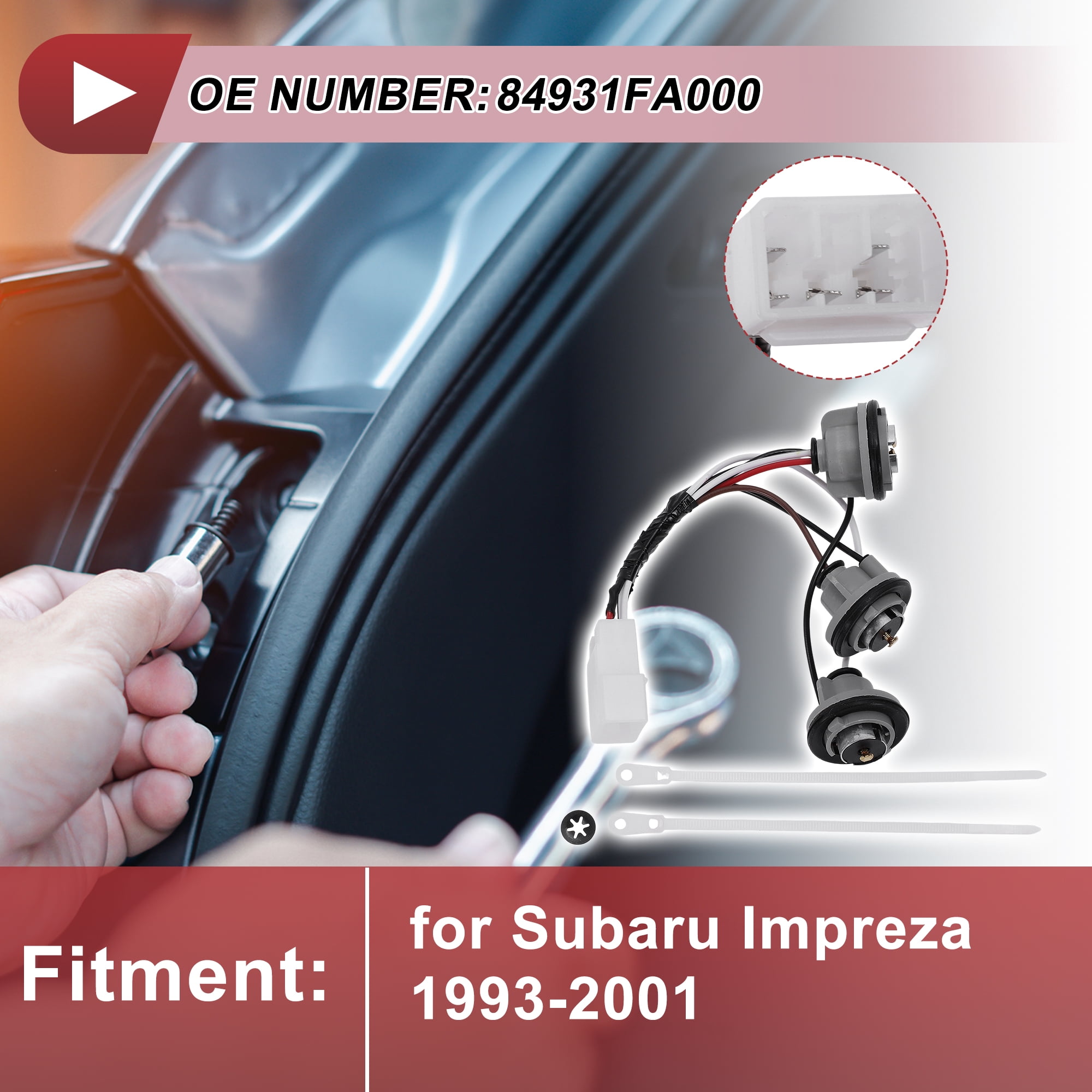 Unique Bargains Tail Light Socket Wiring for Subaru Impreza 1993-2001
