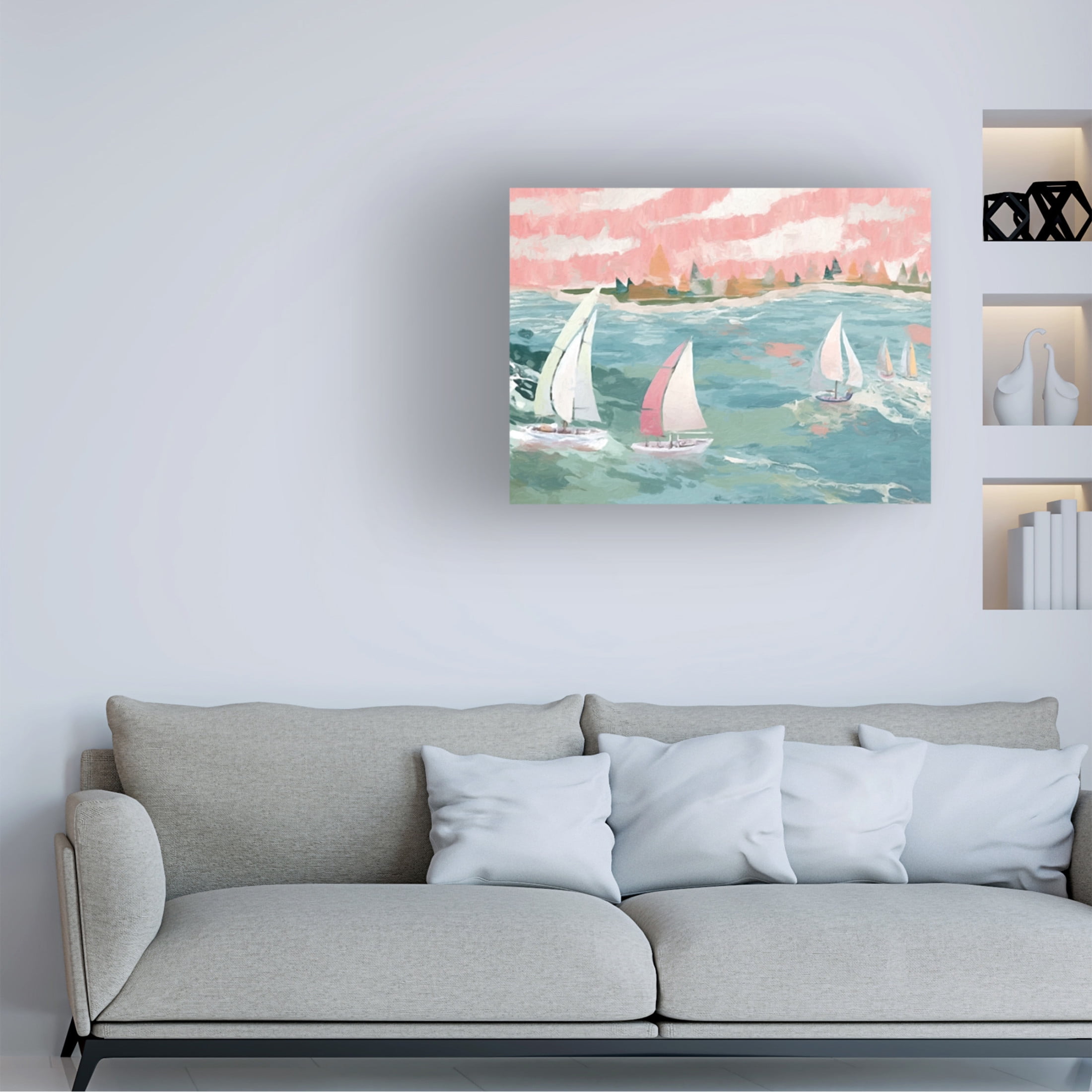 Canvas Wall Art - Sasha 'Sailing II' Wall Art for Living Room, Bedroom, or Office Décor by Trademark Fine Art - 47 x 35 Inches
