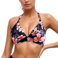 thumbnail image 1 of Haut de Bikini Triangle Rehausseur Grande Taille pour Femmes Design Floral Maillot de Bain d'Été, 1 of 3