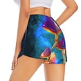 thumbnail image 3 of Xecao's Magic Mushrooms ,Fireflies for a double-layer running short for women, perfect for gym, tennis, and more, featuring a convenient pocket., 3 of 9