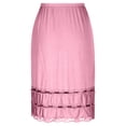 thumbnail image 6 of VBVC Women's Elegant Lace Trim Slip Skirt,Ladies High Waist Midi Underskirt,Vintage Stretchy Skirt For Women,Pink,S-3XL, 6 of 7