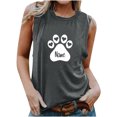 thumbnail image 1 of Tops casuales sexys de verano sin mangas para mujer Tops de chaleco sin mangas con estampado de cuello redondo regular Pompotops lopia994627, 1 of 4