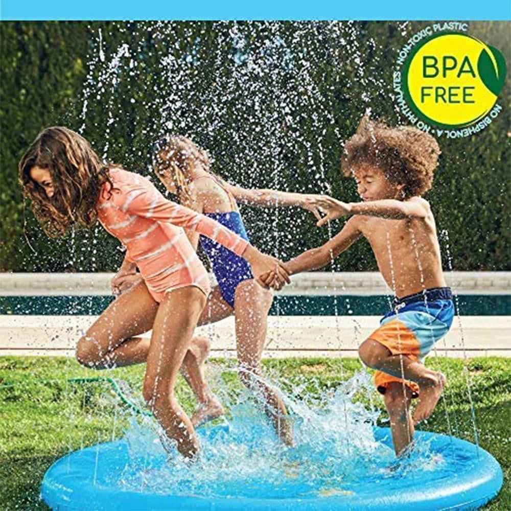 Kids Toddlers Outdoor Kiddie Baby Pool 100 cm Inflatable Splash Pad Sprinkler 