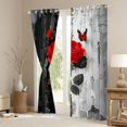 thumbnail image 3 of Ensemble de Rideaux de Fenêtre Roses Rouges de 2 Panneaux, Rideaux Rétro Hippie Graffiti Noir et Blanc, Rideaux Romantiques de la Saint-Valentin pour la Décoration de Chambre d'Enfants Garçons, 52wx63l Pouces, 3 of 6