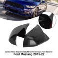 thumbnail image 4 of Carbon Fiber Rearview Side Mirror Cover Caps Horn Style for Ford Mustang 15~22, 4 of 5