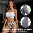thumbnail image 4 of Thongs for Women - white soccer balls football No Show Seamless Womens Thongs Underwear, Soft Stretch G String Thongs for Women,Cuteness Ladies Thong Bikini Panties Briefs, 4 of 5