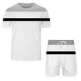thumbnail image 3 of pxiakgy suits for men mens spring summer leisure sports breathable absorbing stitching printed short sleeve shorts two piece set men suits white + m, 3 of 5