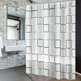 thumbnail image 2 of Cortina de ducha, forro de cortina de baño con antimoho, antibacteriano, impermeable, lavable para baño de bañera (a cuadros) JAMW Sencillez, 2 of 5