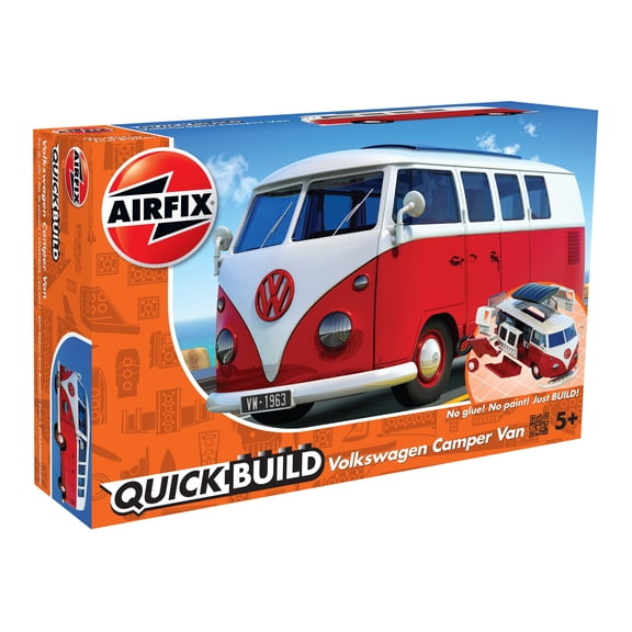 Airfix Quickbuild Volkswagen Camper Van Red Brick Building Plastic Model Kit J6017