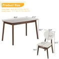 thumbnail image 3 of Hassch 5PCS Dining Table Set, Kitchen Table and 4 Soft Chairs, Rectangular Table Set with Soild Wood Frame for Home,Apartment, Walnut, 3 of 7