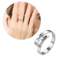 thumbnail image 2 of Lerpwige Simple Adjustable Opening Rings Letter Pattern Rings Stainless Steel Texture, 2 of 13