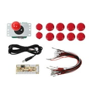 Eatbuy CY-822A DIY Arcade Game Button and Joystick Single Rocker Set, Arcade USB Encoder Pc to Joystick Compatible with Raspberry Pi PC (Red)