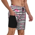 thumbnail image 2 of Balery Flamingos Bañador para hombre, shorts de playa de secado rápido con entrepierna y forro de compresión-3X-Large, 2 of 6