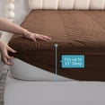 thumbnail image 2 of Ntbay Quilted 100% Waterproof Mattress Protector, Ultra Soft and Breathable Fitted Mattress Pad Cover with Deep Pocket, Queen Size, Coffee, 2 of 5