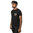 thumbnail image 2 of RAW X Relaxed Fit Embroidered Pocket Crewneck T-Shirt, Soft Stretch Tee for Men, Lion Pocket Embroidery - Black/Neon Orange, Medium, 2 of 9