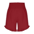thumbnail image 5 of Levmjia Womens Ruffled Wrap Shorts High Waist Casual Polyester Elastic Waist Pocket Shorts for Everyday Wear Yoga Beach and Vacation All Season Comfort Stretchy Fit, 5 of 7