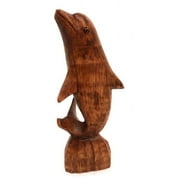 Carved Dolphin 6" Stained - Hand Carved | #dag0115