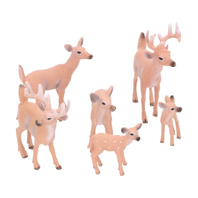 Figuras De Ciervos De Cola Blanca, Decoración Para Tartas, Realista, 6 Piezas, No Destiñen, Atractivas Para Decoraciones De Escenas Para Niños