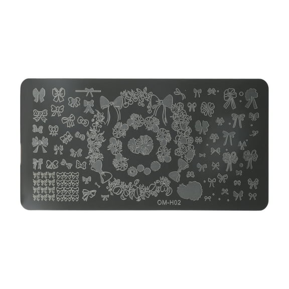 Unique Bargains 1 Pc Colorful Nail Art Stamp OM-H02 Silver Tone