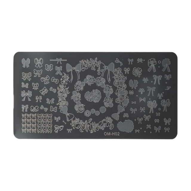 Unique Bargains 1 Pc Colorful Nail Art Stamp OM-H02 Silver Tone