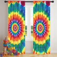 thumbnail image 5 of Blackout Kids Curtains,Colorful Rainbow Tie Dye Spiral Pattern Childrens Insulated Curtains Set Of 2,Bedroom Essentials,Toddler Room Decor 42"x84", 5 of 5