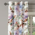 thumbnail image 3 of Ambesonne Floral Grommet Curtain, Leaves Petals Blossoms Print, 50"x120", Redwood Lavender Green, 3 of 5