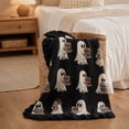 thumbnail image 1 of Halloween Ghost Reading Throw Blanket 47*51 Inch Polyester Blend For Spooky Bedroom, Sofa Couch Decor, 1 of 5