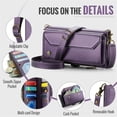thumbnail image 4 of CaseMe Leather for Samsung Galaxy S26 5G Case Wallet【RFID Blocking】with 10-Card Holder Zipper Bills Slot, Soft PU Leather Magnetic Shoulder Wrist Strap  Wallet Case Women,Purple,For Galaxy S26 (5G), 4 of 9