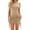 Khaki, variant on Bodycon Dress for Women, Short Sleeve Summer Dress with Ruched Drawstring Side, Crew Neck Fitted Style for Casual Daily Wear