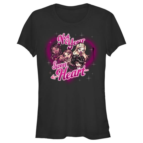 Junior's Bratz Not Your Sweet Heart  Graphic Tee Black 2X Large