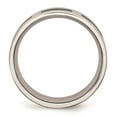 thumbnail image 2 of Stainless Steel Black Rubber Flat 8mm Brushed Band Size: 7; for Adults and Teens; for Women and Men, 2 of 7