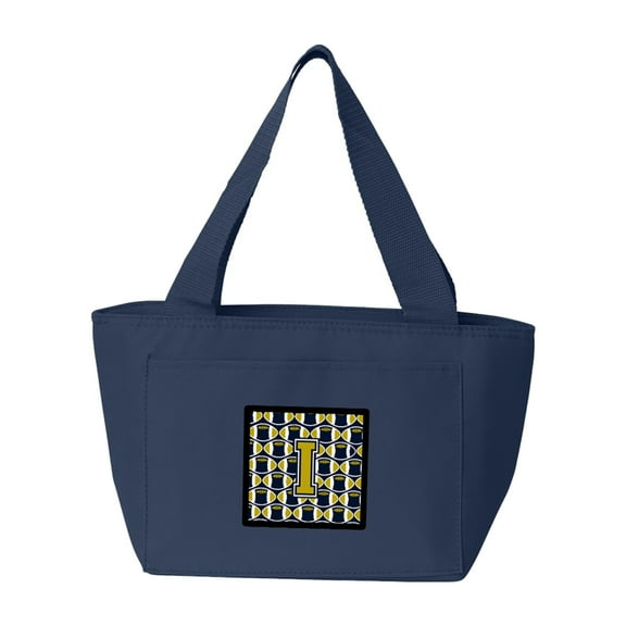 Letter I Football Blue and Gold Lunch Bag