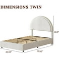 thumbnail image 4 of 4 EVER WINNER Twin Size Bed Frame, Boucle Upholstered Bed Frame with Headboard, White Twin Bed Frame, White, 4 of 4