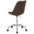 thumbnail image 5 of BizChair Mid-Back Brown Fabric Task Office Chair with Pneumatic Lift and Chrome Base, 5 of 7