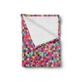 thumbnail image 2 of Abstract Soft Flannel Fleece Throw Blanket, Colorful Geometric Shapes Triangles and Squares on Pink Background Mosaic Art, Cozy Plush for Indoor and Outdoor Use, 50" x 70", Multicolor, by Ambesonne, 2 of 5