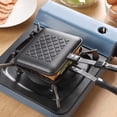 thumbnail image 6 of Double Sided Sandwich Maker Grill Pan Non Stick Cookware, Grid Pattern, Black, 1-Pack, 6 of 7
