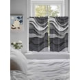 thumbnail image 4 of Black Grey Ombre Kitchen Curtains 54 Inches length, Abstract Grey Wave Texture Gradient Window Treatment Curtain Drapes, Thermal Insulated Drapes for Basement Hotel RV, 42"x54", 2 Panels, 4 of 7