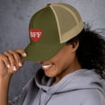 thumbnail image 3 of BFF Heart Trucker Hat (Moss/ Khaki), 3 of 3