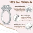 thumbnail image 4 of Aurora&Fiori 2CT Flower Moissanite Engagement Rings for Women. Women's 925 Sterling Silver Big Flower Shaped Engagement Moissanite Ring, Brilliant Wedding Bands Moissanite Halo Rings Size 6, 4 of 8