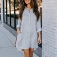 Dresses For Women Womens Casual Loose Fit Long Sleeve Solid Striped