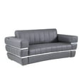 thumbnail image 2 of 75" Dark Gray Italian Leather with Chrome Accents Love Seat, 2 of 5