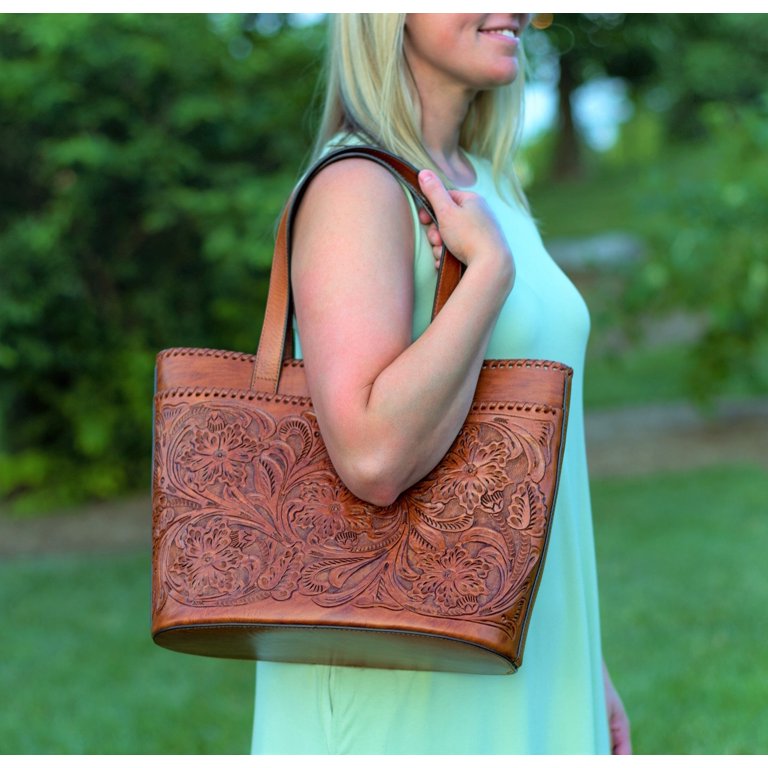 Chestnut Brown Leather Tote Handbag