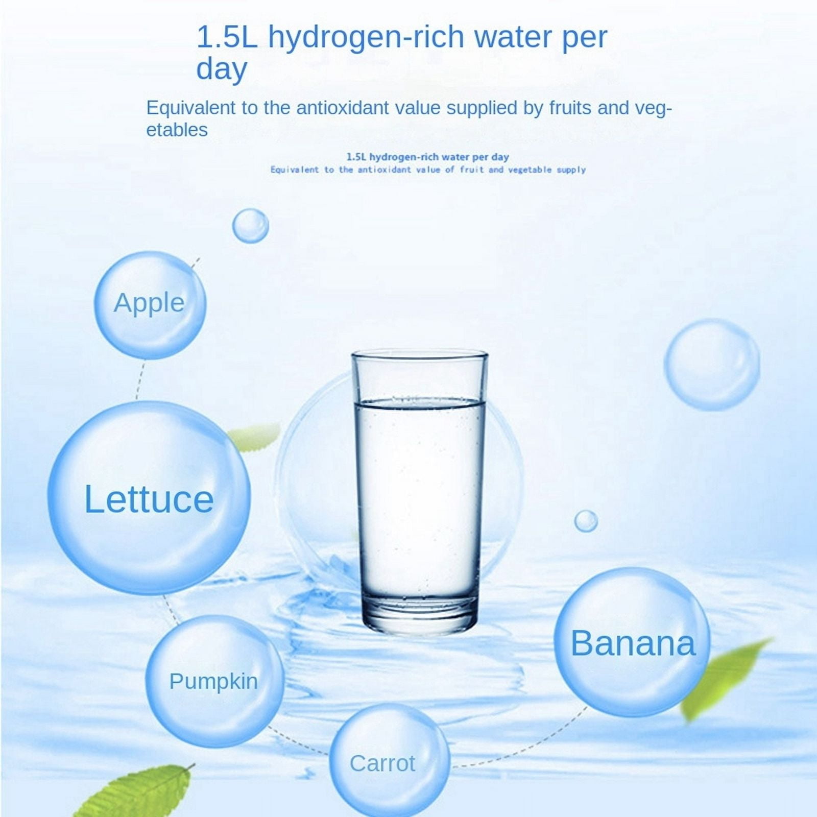 2024 TOP! 2L Rich Hydrogen Water Bottle Alkaline Ionizer Machine Filter Drink Generator US Plug