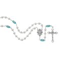 thumbnail image 1 of McVan R917AQKF March Birthstone Rosary Aquamarine Pearl Glass, 1 of 1