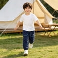 thumbnail image 4 of Qingpeng Boys Girls Casual Sweatpants Elastic Waist Side Pocket Outdoor Running Jogging Long Athletic Pants for Kids, 4 of 7