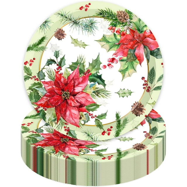 Jajajuegos Assiettes en Papier Feuilles 9 Pouces 40 Pcs