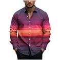 thumbnail image 2 of JUSLIO Button-Up Shirts for Men Casual Graphic Tops Fashion Long sleeve Tops Multicolor L, 2 of 5