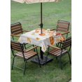 thumbnail image 3 of Outdoor Tablecloth with Umbrella Hole and Zipper, Thanksgiving Pumpkins Fall Square Table Cloth 54x54 Inch Waterproof Tablecloth, Orange Maple Leaf Vintage Picnic Table Cover for Patio Camping, 3 of 7