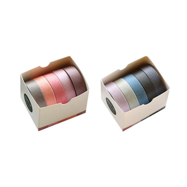 EeaseMX 10 rollos de cintas adhesivas de papel washi de colores, cintas sencillas para envolver regalos y manualidades.
