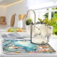 thumbnail image 5 of qxltty The Mermaid Plays Music Kitchen Drying Mat Extremely Absorbent Microfiber Dish Mats for Plates Cutlery Pots and Pans 16×18in, 5 of 8